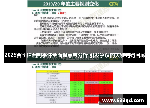 2025赛季错漏判事件全面盘点与分析 引发争议的关键判罚回顾